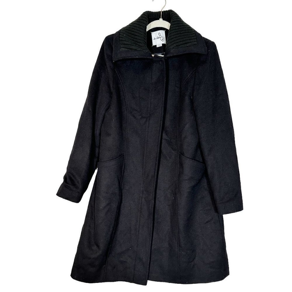 Sam Edelman Wool Blend Rib Collar Coat Size L